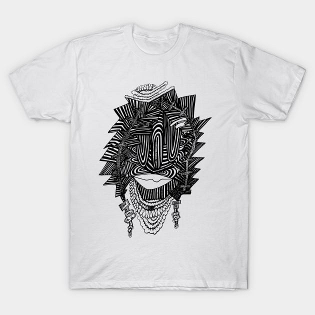 Line Art Tshirt Mask T-Shirt by BBOONIE